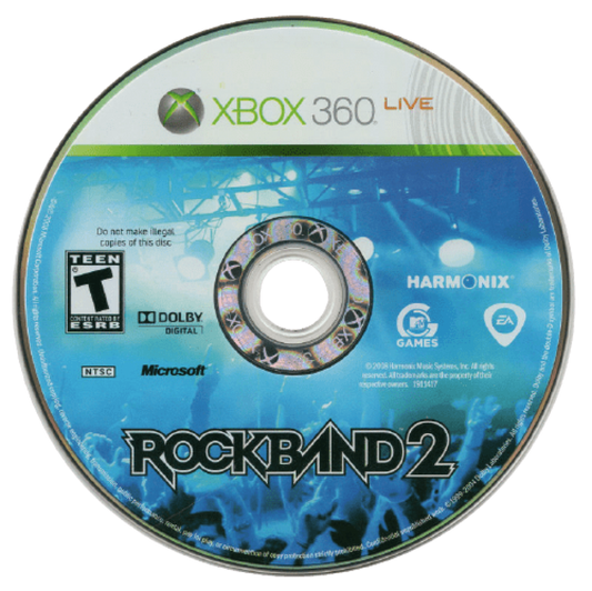 Rock Band 2 disc for Xbox 360 (X360) music rhythm video game