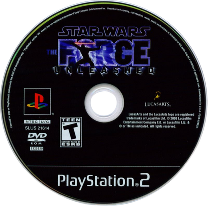 Star Wars: The Force Unleashed – PlayStation 2 (PS2) video game disc, action-adventure lightsaber combat.