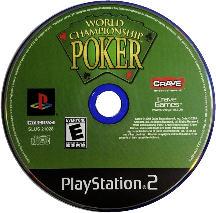 World Championship Poker – PlayStation 2 (PS2) video game disc, poker simulation.