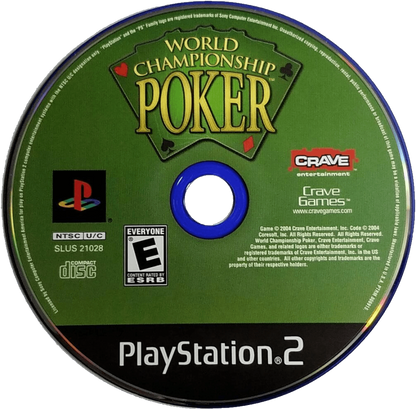 World Championship Poker – PlayStation 2 (PS2) video game disc, poker simulation.