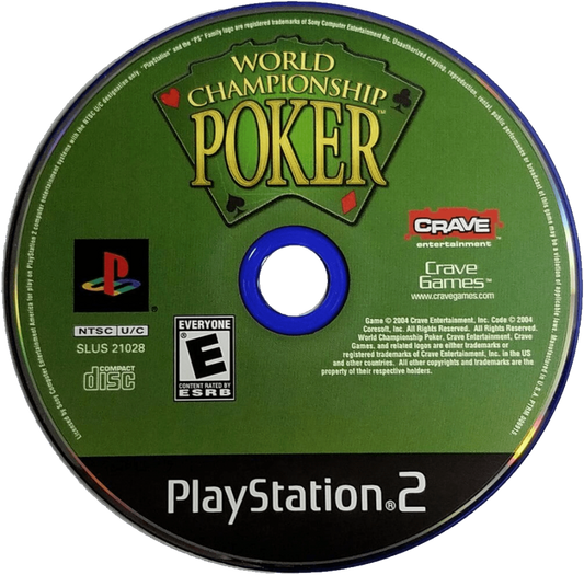 World Championship Poker – PlayStation 2 (PS2) video game disc, poker simulation.