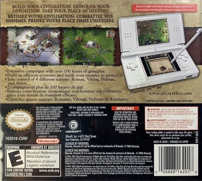 The Settlers back of case for Nintendo DS (DS) strategy simulation video game