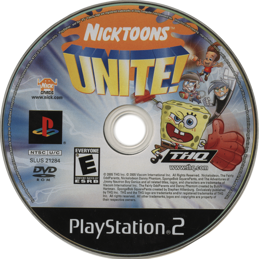 Nicktoons Unite – PlayStation 2 (PS2) video game disc, action-adventure crossover game.