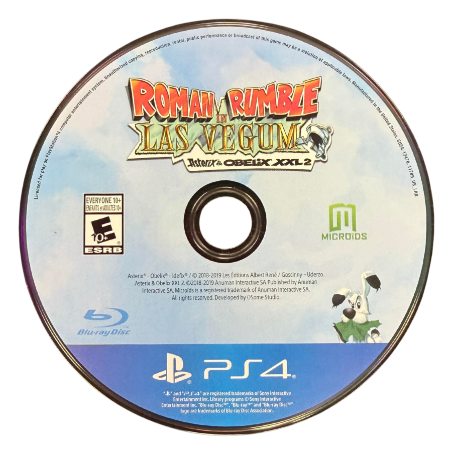 Roman Rumble in Las Vegnum PS4 Sony PlayStation 4 arcade fighting game wrestling style brawler party combat arena battles fast paced multiplayer knockout matches cartoon action combat sports game PlayStation 4 software video game title disc