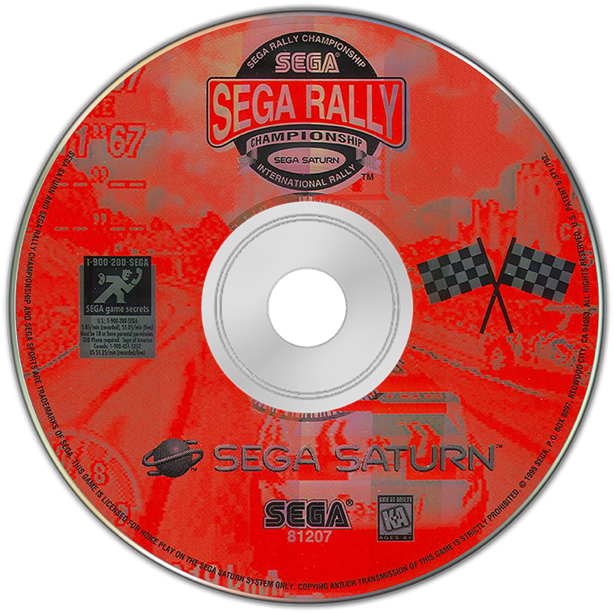 Sega Rally Championship Sega Saturn arcade racing game rally car off road driving realistic handling drifting mechanics time trial and championship modes Sega AM2 classic arcade port retro gaming Sega Saturn software video game title disc
