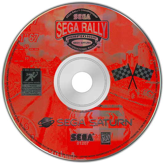 Sega Rally Championship Sega Saturn arcade racing game rally car off road driving realistic handling drifting mechanics time trial and championship modes Sega AM2 classic arcade port retro gaming Sega Saturn software video game title disc