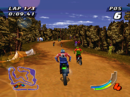 Jeremy McGrath Supercross 98 PlayStation PS1 for motocross racing video game fans featuring off road motorcycle racing realistic supercross tracks high speed competition championship modes trick riding authentic motocross action multiplayer gameplay collectible gaming appeal gameplay