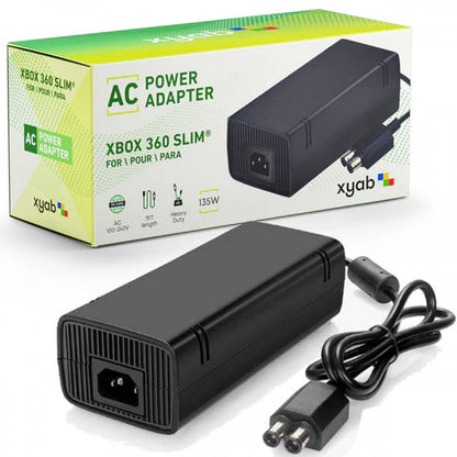 XYAB brand Xbox 360 Slim power adapter replacement AC power supply accessory for Xbox 360 Slim systems
