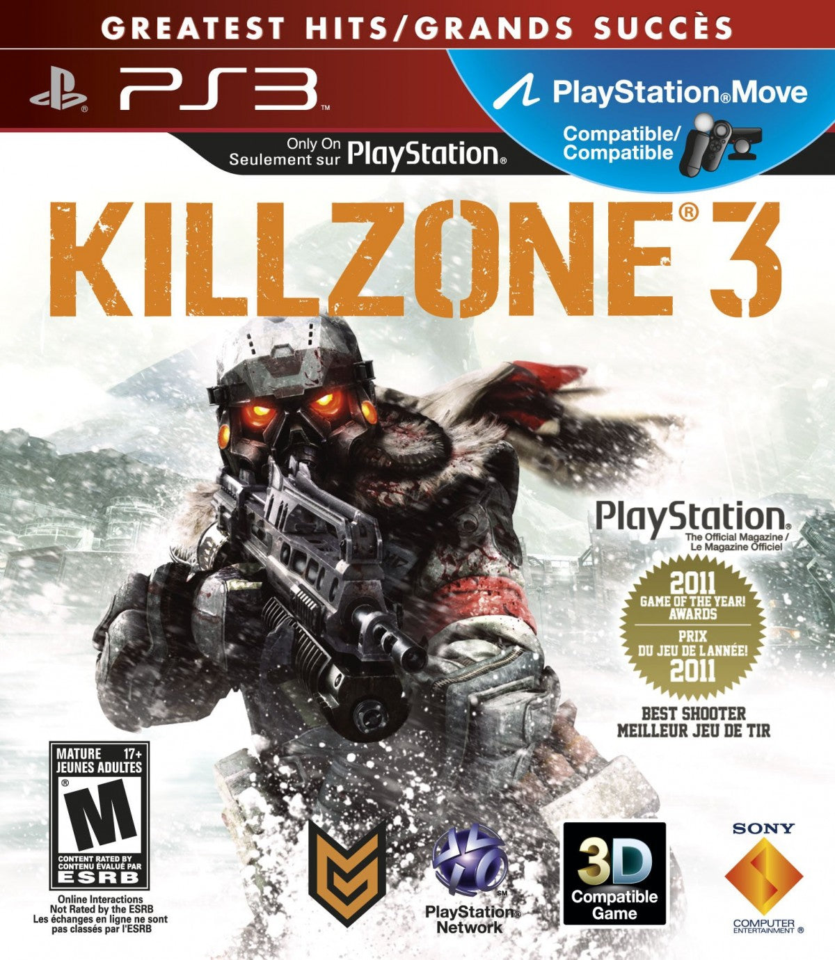 Killzone 3 Greatest Hits PS3 first-person shooter game for PlayStation 3 cover art