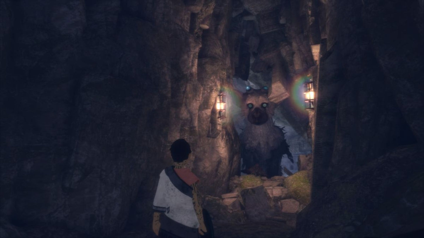 The Last Guardian PlayStation 4 game featuring emotional action adventure gameplay and puzzle-solving with a giant creature companion screenshot