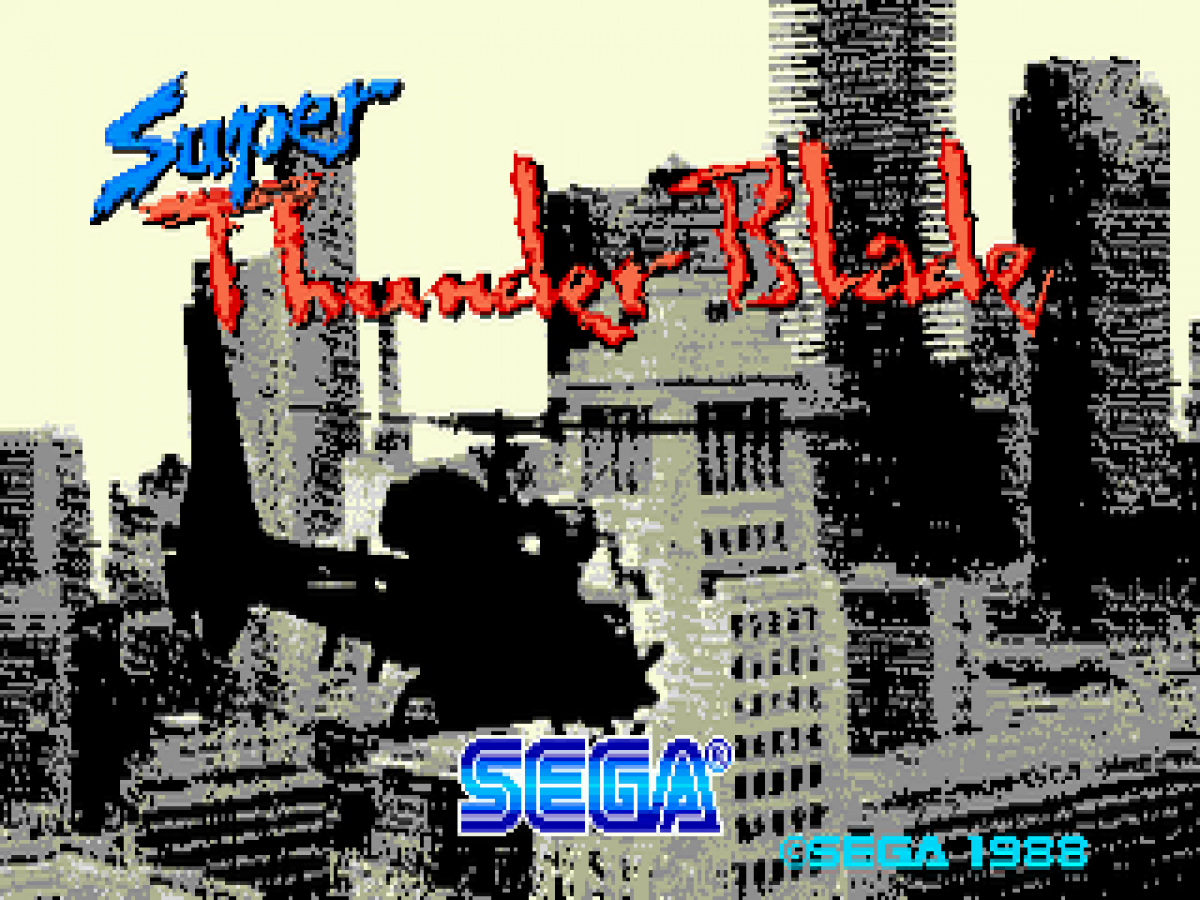 Super Thunder Blade title screen for Sega Genesis (GEN) video game