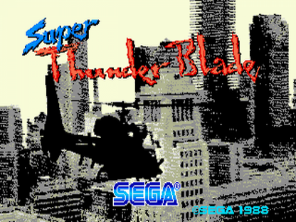 Super Thunder Blade title screen for Sega Genesis (GEN) video game