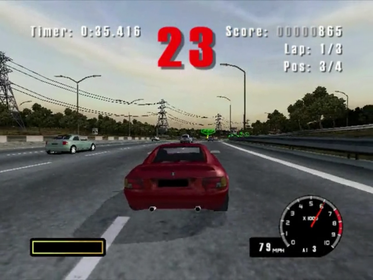 Burnout gameplay for GameCube (GC) arcade racing video game