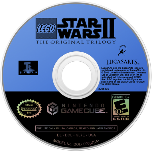 Lego Star Wars II: The Original Trilogy Player’s Choice for GameCube featuring classic Star Wars characters in family-friendly action gameplay disc