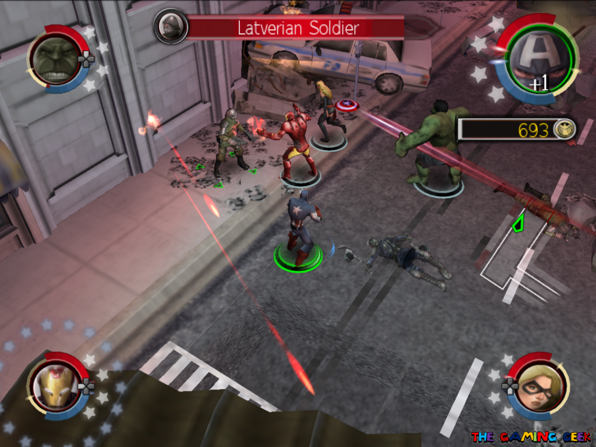 Marvel Ultimate Alliance 2 PlayStation 2 action RPG superhero team video game featuring Spider-Man Wolverine Captain America Iron Man Civil War storyline pro-registration anti-registration conflict fusion powers character customization four-player co-op beat em up gameplay comic book villain team ups Marvel universe roster alternate costumes stat upgrades gameplay screenshot