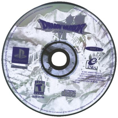 Dragon Warrior VII retro fantasy role-playing RPG game for PlayStation 1 (PS1) disc 1 