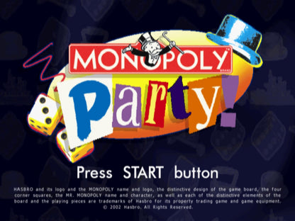 Monopoly Party PlayStation 2 (PS2) party board video game start screen