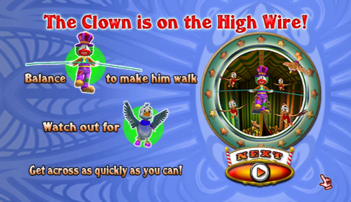 Circus Games gameplay art for Nintendo Wii (Wii) video game