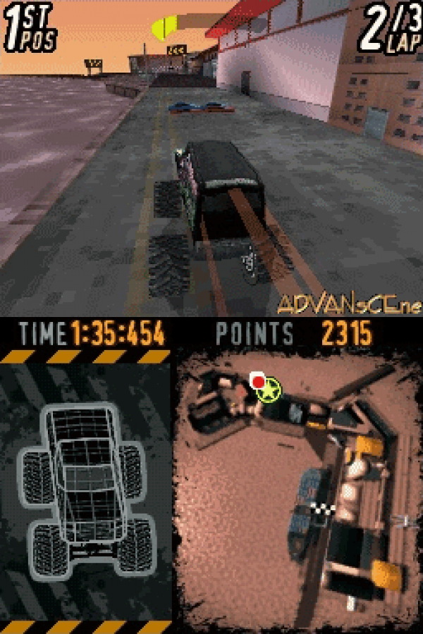 Monster Jam gameplay for Nintendo DS (DS) monster truck racing video game