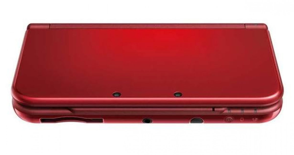 Nintendo New 3DS XL System 3DS XL Red handheld gaming console featuring dual screen design larger display 3D gaming capabilities built in controls C Stick enhanced processing portable Nintendo gaming system red console design retro gaming collection collectible handheld hardware appeal top