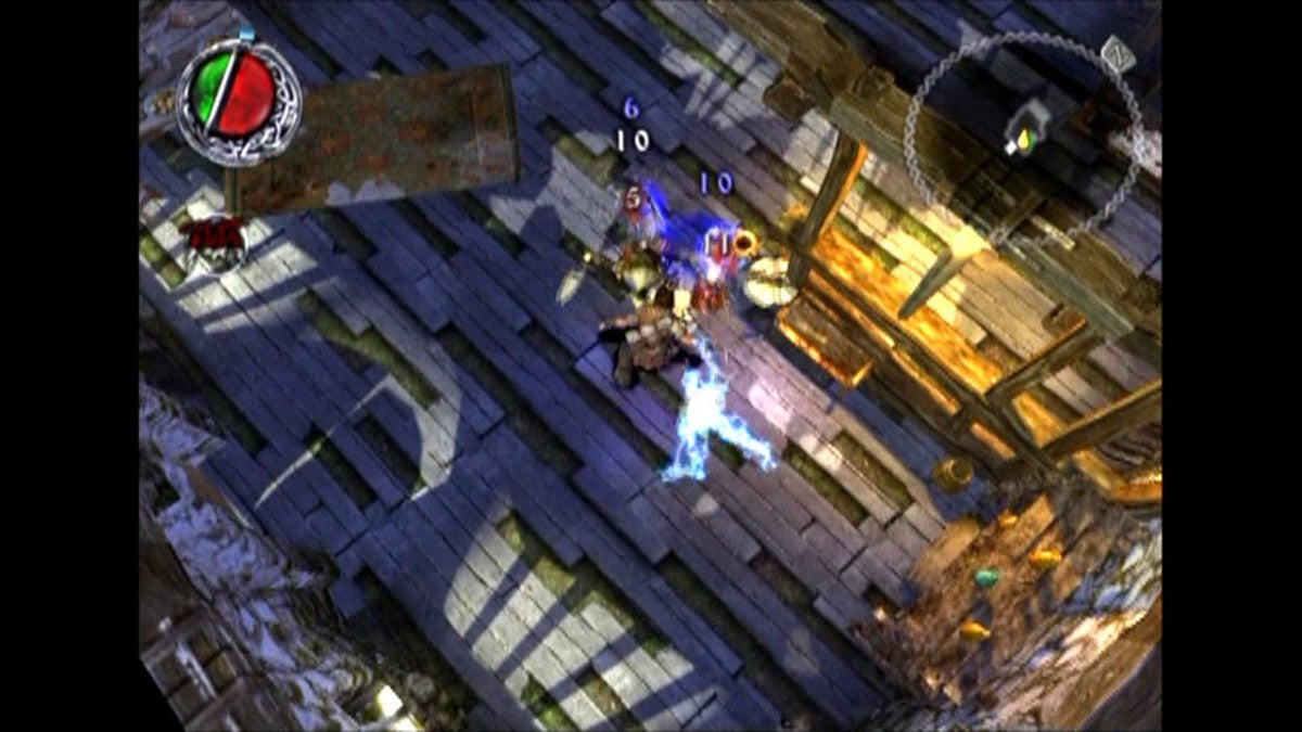 The Bard's Tale PlayStation 2 action RPG video game humorous isometric perspective sarcastic protagonist narrator companion Celtic soundtrack musical numbers dungeon crawling hack and slash monster summoning InXile Entertainment remake of the classic computer RPG series gameplay screenshot