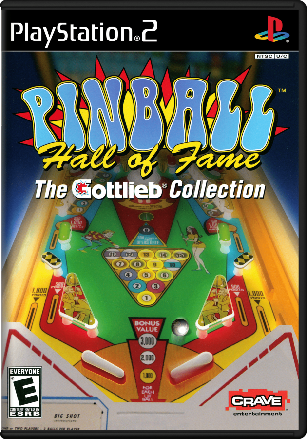 Pinball Hall of Fame: The Gottlieb Collection – PlayStation 2 (PS2) video game cover image, pinball simulation game.