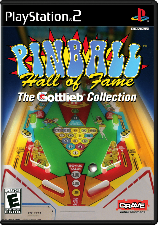Pinball Hall of Fame: The Gottlieb Collection – PlayStation 2 (PS2) video game cover image, pinball simulation game.