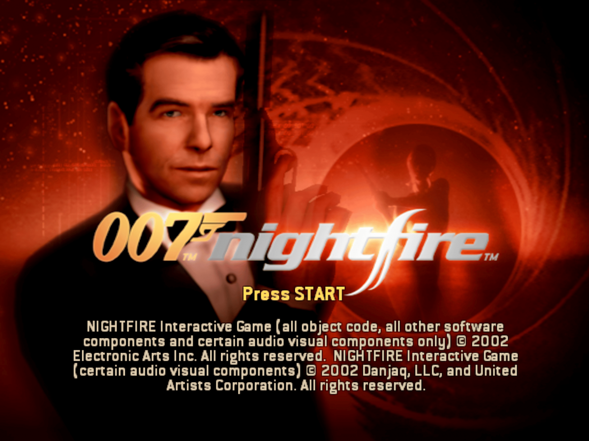 007 Nightfire [Platinum Hits] – Xbox (XBOX) title screen for video game for XBOX