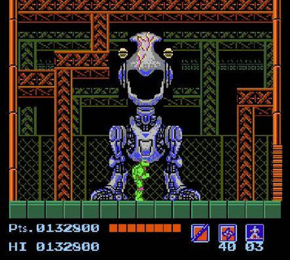 Teenage Mutant Ninja Turtles cartridge for the Nintendo Entertainment System featuring retro 8 bit side scrolling action as Leonardo Donatello Michelangelo and Raphael battle Shredder and the Foot Clan across New York City gameplay 