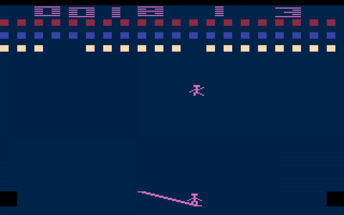 Circus Atari retro Atari 2600 video game featuring arcade carnival gameplay, trampoline action, balloon popping challenges and classic Atari entertainment - gameplay