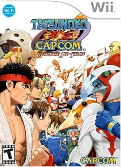 Tatsunoko vs Capcom Wii fight stick bundle featuring arcade-style controller and crossover fighting game for Nintendo Wii cover art