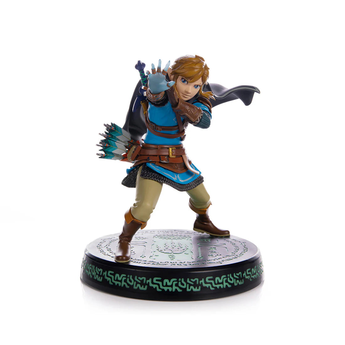 Tears of the Kingdom Link 9 inch statue by First 4 Figures detailed Legend of Zelda collectible featuring heroic pose intricate armor and premium display quality celebrating the Nintendo fantasy adventure franchise side view