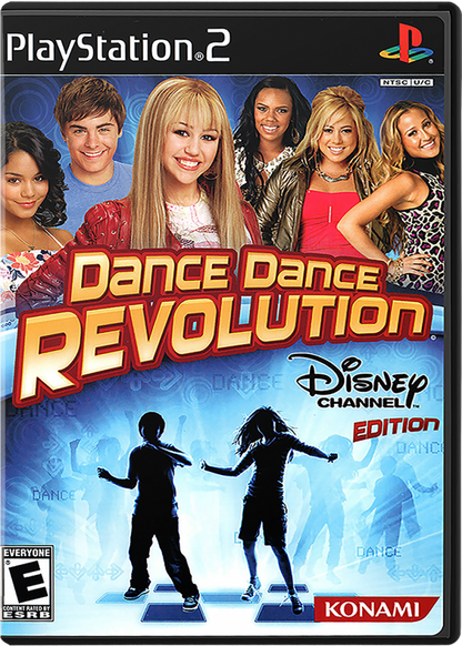 Dance Dance Revolution Disney Channel Edition for PlayStation 2 with kid-friendly dance gameplay featuring popular Disney songs cover art