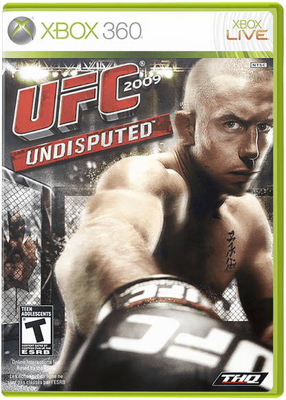 UFC 2009 Undisputed cover art for Xbox 360 (X360) mixed martial arts fighting video game