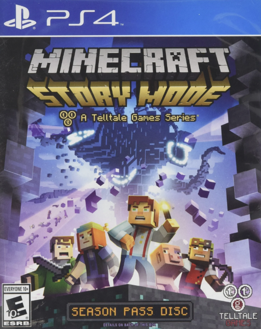 Minecraft: Story Mode Season Pass – PlayStation 4 (PS4) video game cover art, episodic adventure game