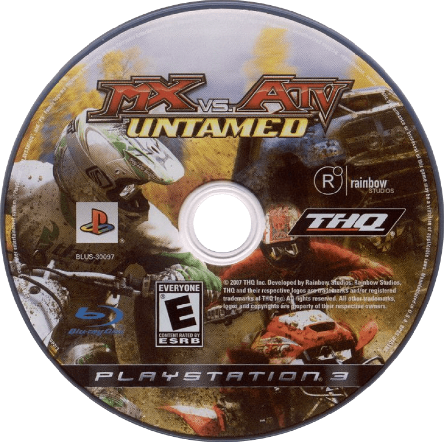 MX vs. ATV: Untamed disc art for PlayStation 3 (PS3) video game