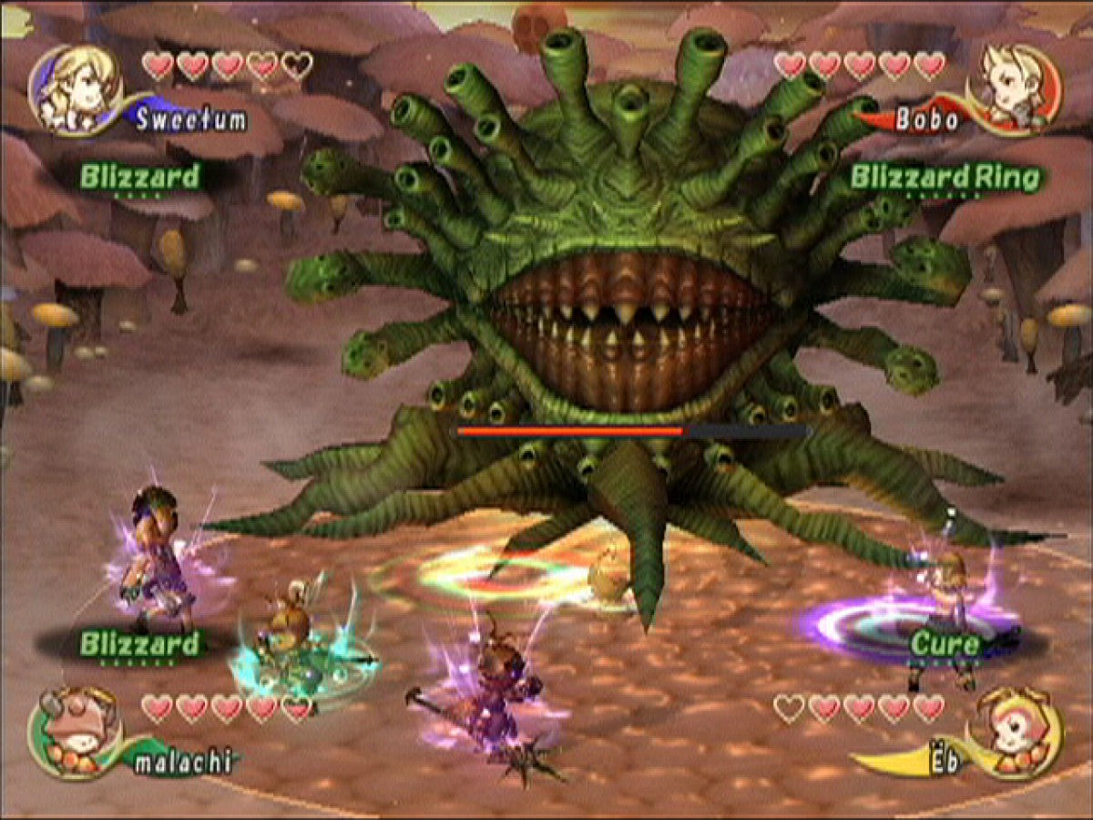 Final Fantasy Crystal Chronicles for Nintendo GameCube action RPG featuring real time combat multiplayer cooperative gameplay story driven adventure and fantasy world exploration gameplay 