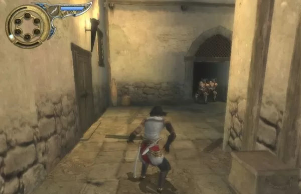 Prince of Persia The Two Thrones PS2 Sony PlayStation 2 action adventure platformer Ubisoft parkour wall running acrobatic combat dagger of time stealth gameplay dark prince dual personality story driven gameplay retro gaming PlayStation 2 software video game title gameplay