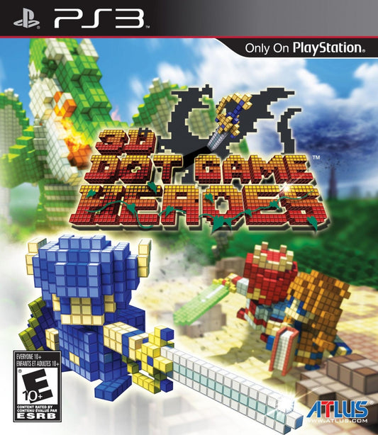 3D Dot Game Heores game cover for PlayStation 3 video game. 