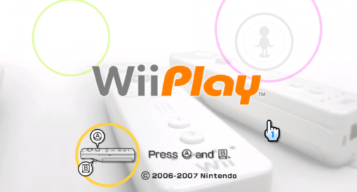 Wii Play title screen for Nintendo Wii (Wii) video game