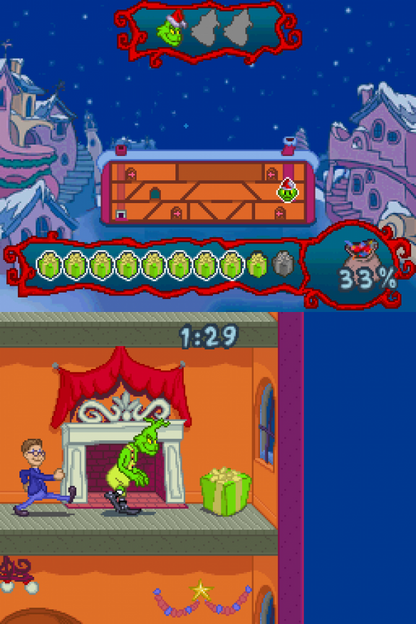 Dr. Seuss: How the Grinch Stole Christmas gameplay for Nintendo DS (DS) holiday adventure video game