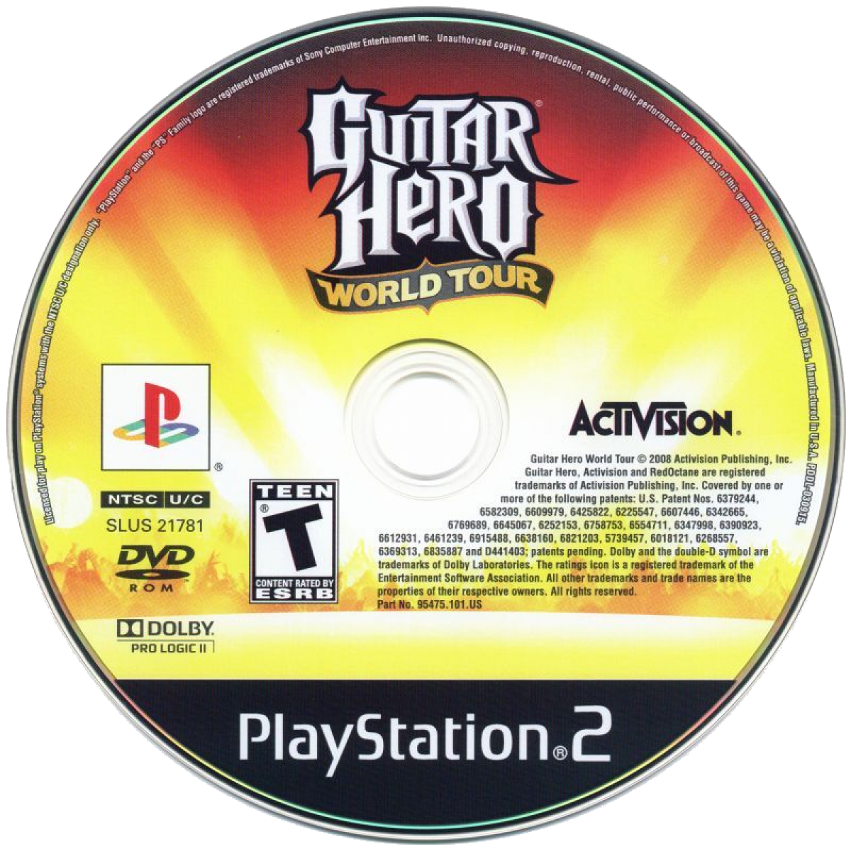Guitar Hero: World Tour disc art for PlayStation 2 (PS2) video game