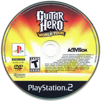 Guitar Hero: World Tour disc art for PlayStation 2 (PS2) video game