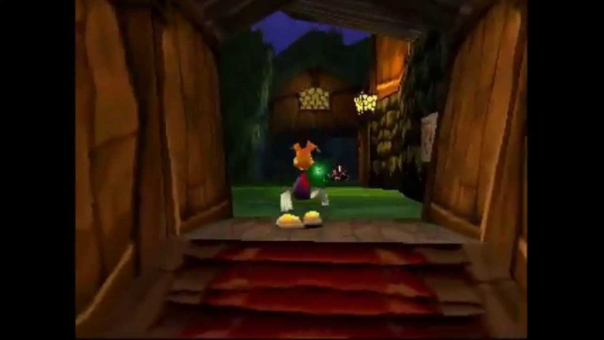 Rayman 2 The Great Escape for PlayStation 1 action platformer video game featuring colorful 3D worlds fluid platforming creative level design and the classic Ubisoft Rayman adventure experience gameplay