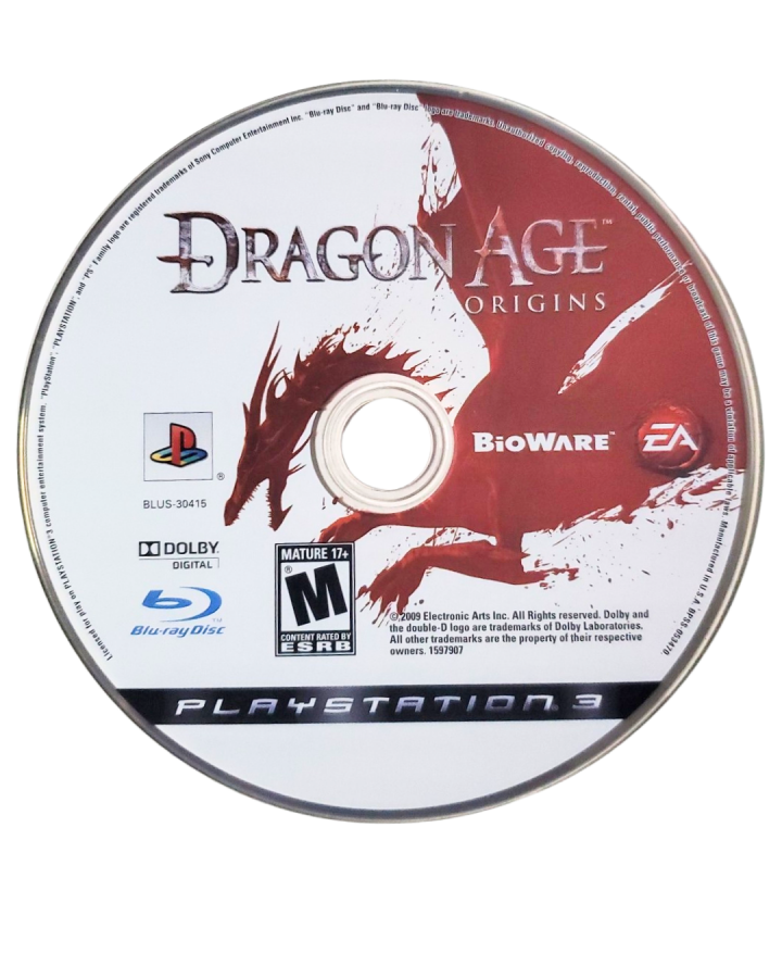 Dragon Age Origins disc for PlayStation 3 (PS3) video game