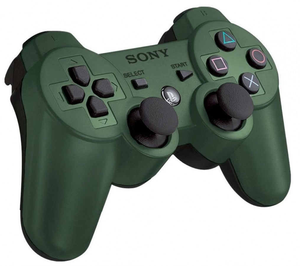 Jungle Green Sony DualShock 3 wireless controller for PlayStation 3 featuring analog sticks, action buttons, and ergonomic design