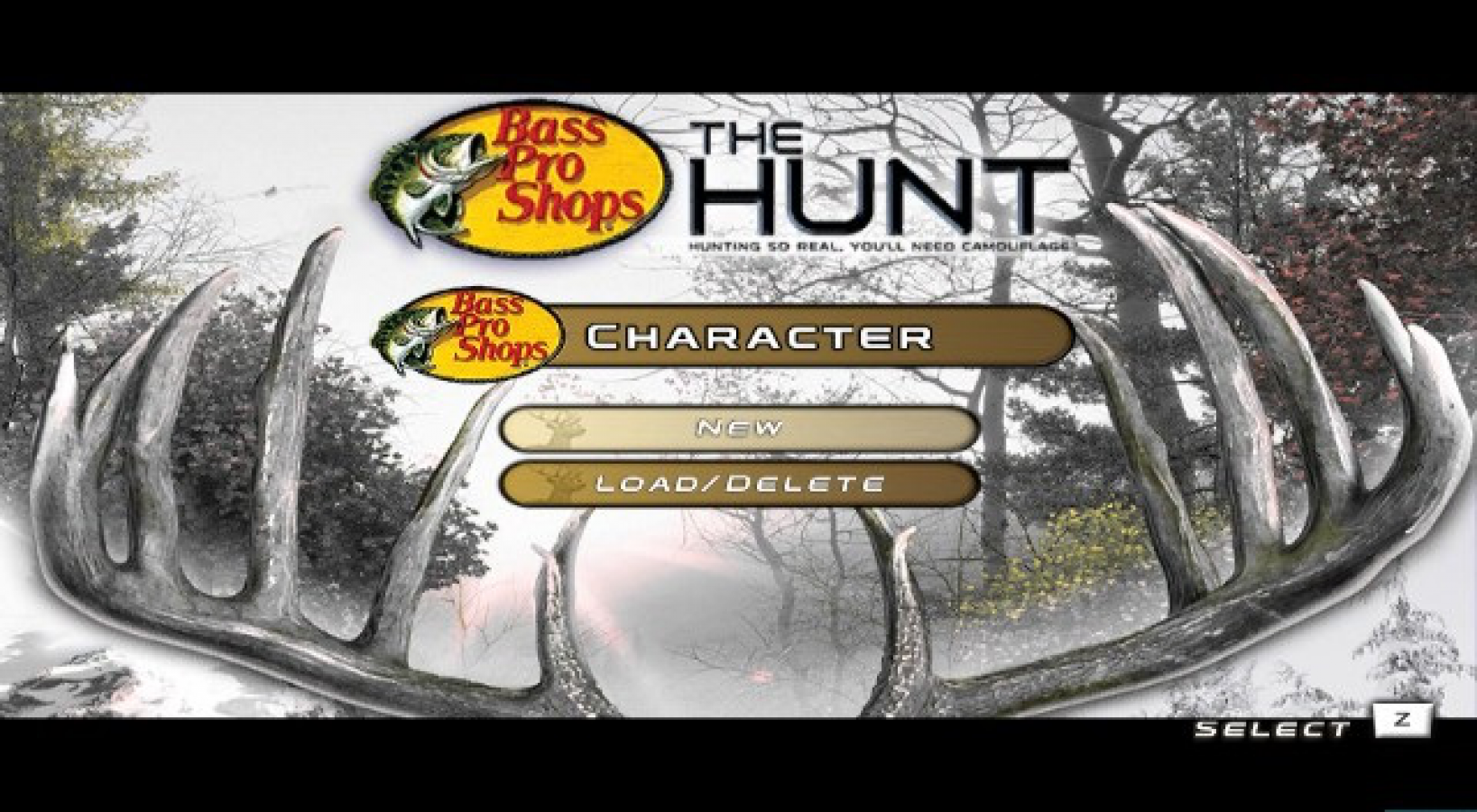 Bass Pro Shops: The Hunt title screen art for Nintendo Wii (Wii) video game