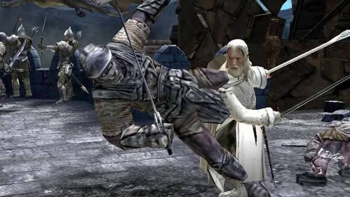 The Lord of the Rings The Return of the King Nintendo GameCube GCN for action adventure video game fans featuring hack and slash combat cooperative multiplayer epic battles inspired by the classic fantasy film heroic quests multiple playable characters cinematic gameplay collectible gaming appeal gameplay