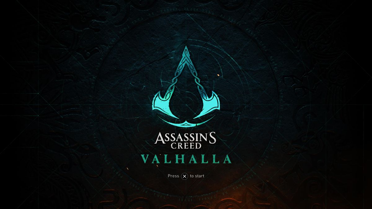 Assassin’s Creed: Valhalla PlayStation 4 (PS4) video game title screen open world action RPG