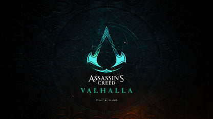 Assassin’s Creed: Valhalla PlayStation 4 (PS4) video game title screen open world action RPG